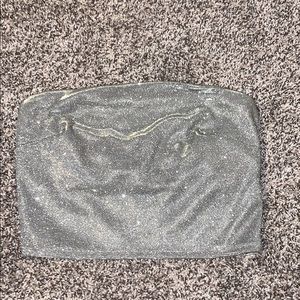 Silver Glitter Tube Top